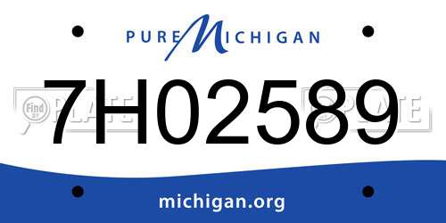 7H02589 Michigan License Plate
