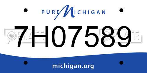 7H07589 Michigan License Plate