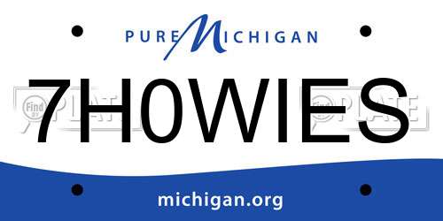 7H0WIES Michigan License Plate