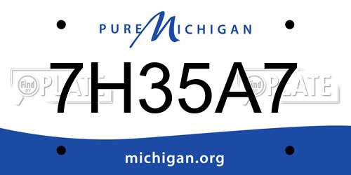 7H35A7 Michigan License Plate