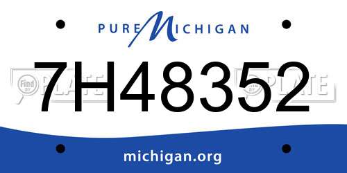7H48352 Michigan License Plate