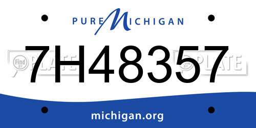 7H48357 Michigan License Plate