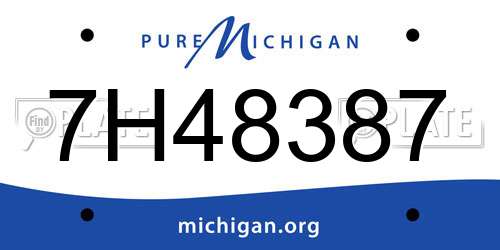 7H48387 Michigan License Plate