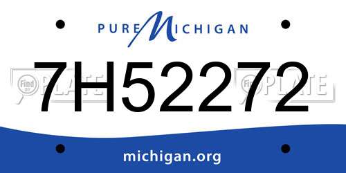7H52272 Michigan License Plate