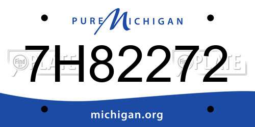 7H82272 Michigan License Plate