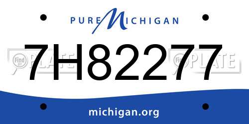 7H82277 Michigan License Plate