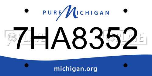 7HA8352 Michigan License Plate