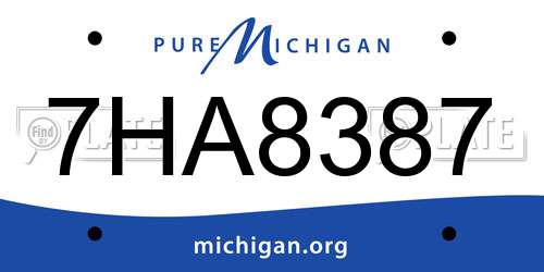 7HA8387 Michigan License Plate