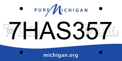 7HAS357 Michigan License Plate