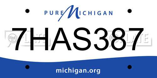 7HAS387 Michigan License Plate