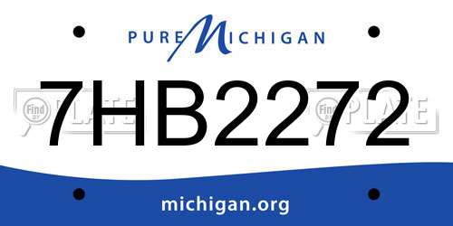 7HB2272 Michigan License Plate