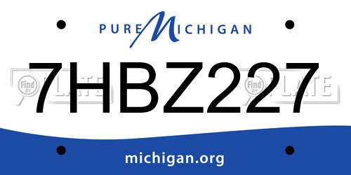 7HBZ227 Michigan License Plate