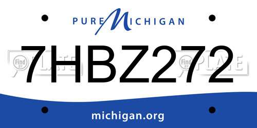 7HBZ272 Michigan License Plate