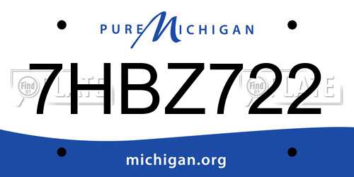 7HBZ722 Michigan License Plate