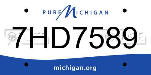 7HD7589 Michigan License Plate