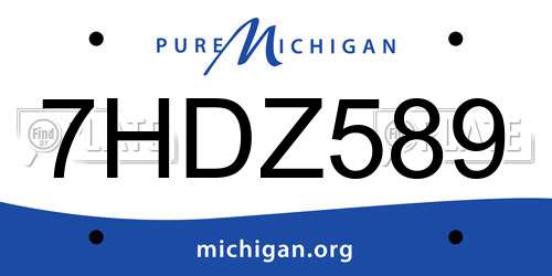 7HDZ589 Michigan License Plate