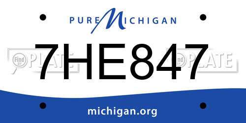 7HE847 Michigan License Plate