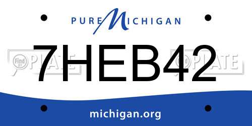 7HEB42 Michigan License Plate