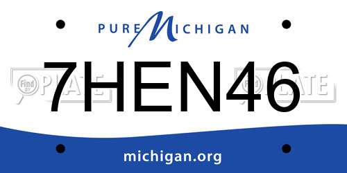 7HEN46 Michigan License Plate