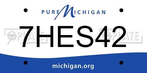7HES42 Michigan License Plate