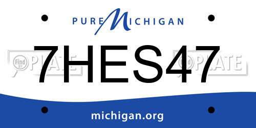 7HES47 Michigan License Plate
