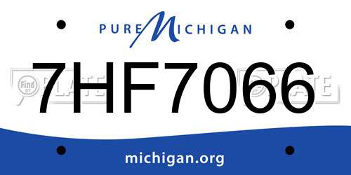 7HF7066 Michigan License Plate