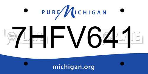 7HFV641 Michigan License Plate