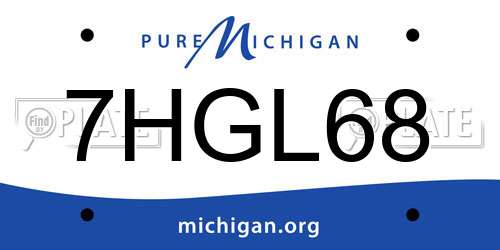 7HGL68 Michigan License Plate