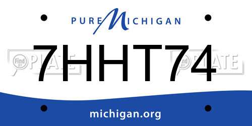 7HHT74 Michigan License Plate