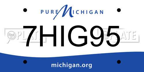 7HIG95 Michigan License Plate