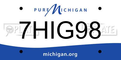 7HIG98 Michigan License Plate