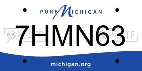 7HMN63 Michigan License Plate