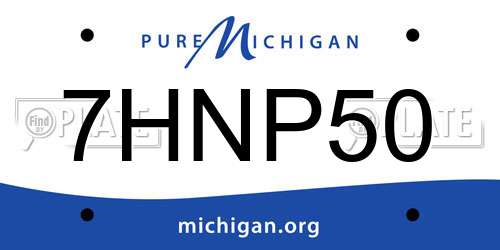 7HNP50 Michigan License Plate