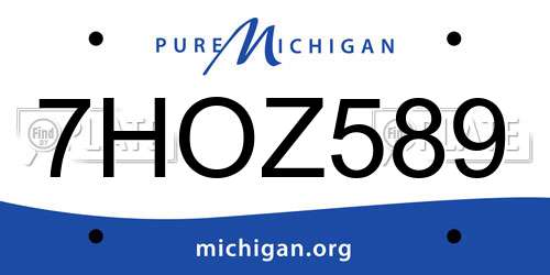 7HOZ589 Michigan License Plate