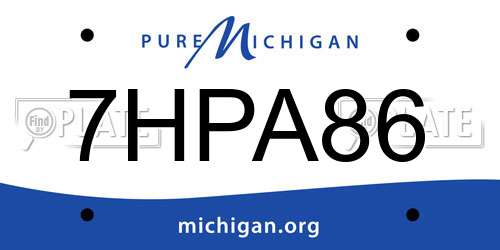 7HPA86 Michigan License Plate