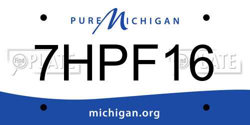 7HPF16 Michigan License Plate