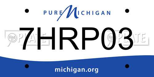 7HRP03 Michigan License Plate