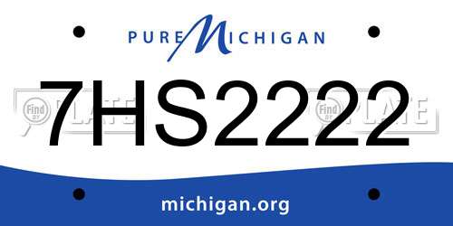 7HS2222 Michigan License Plate