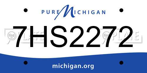 7HS2272 Michigan License Plate