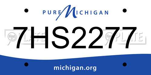 7HS2277 Michigan License Plate
