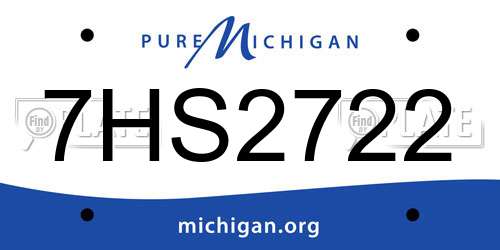7HS2722 Michigan License Plate