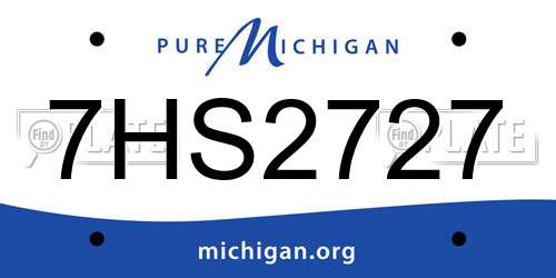 7HS2727 Michigan License Plate