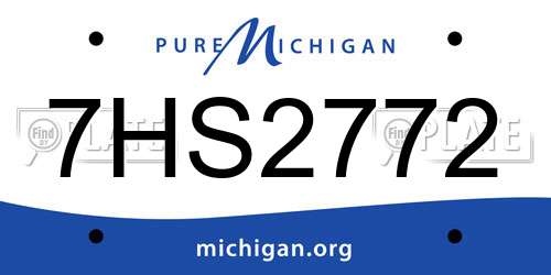 7HS2772 Michigan License Plate