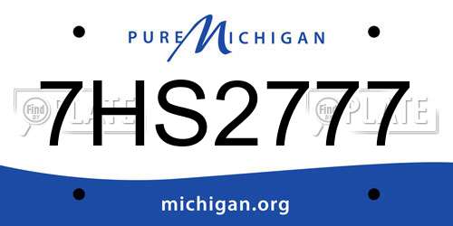 7HS2777 Michigan License Plate