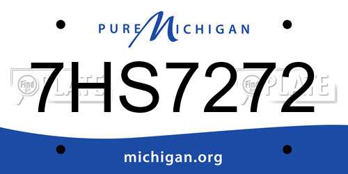 7HS7272 Michigan License Plate