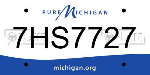7HS7727 Michigan License Plate