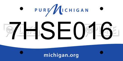7HSE016 Michigan License Plate