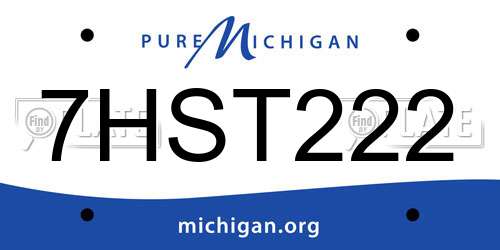7HST222 Michigan License Plate