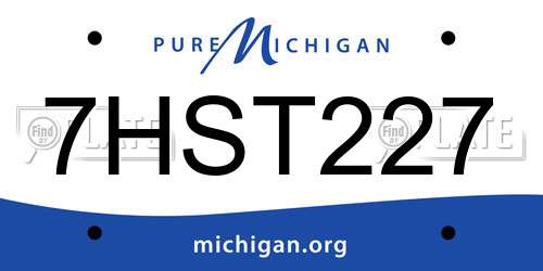 7HST227 Michigan License Plate