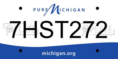 7HST272 Michigan License Plate